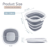 Goderewild Collapsible Bucket, 2.6 Gallon (10L) - Square Foldable Mop Bucket for House Cleaning, Car Washing, Camping - Portable Water Pail