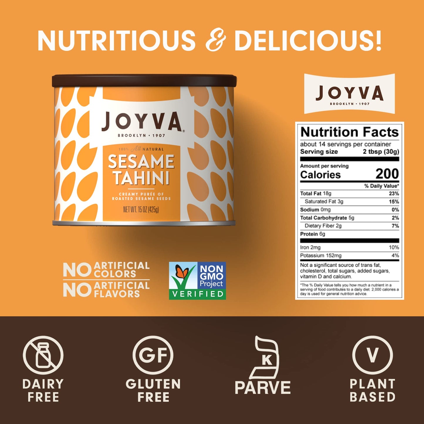 Joyva Tahini, 15-Ounce Packages (Pack of 6)