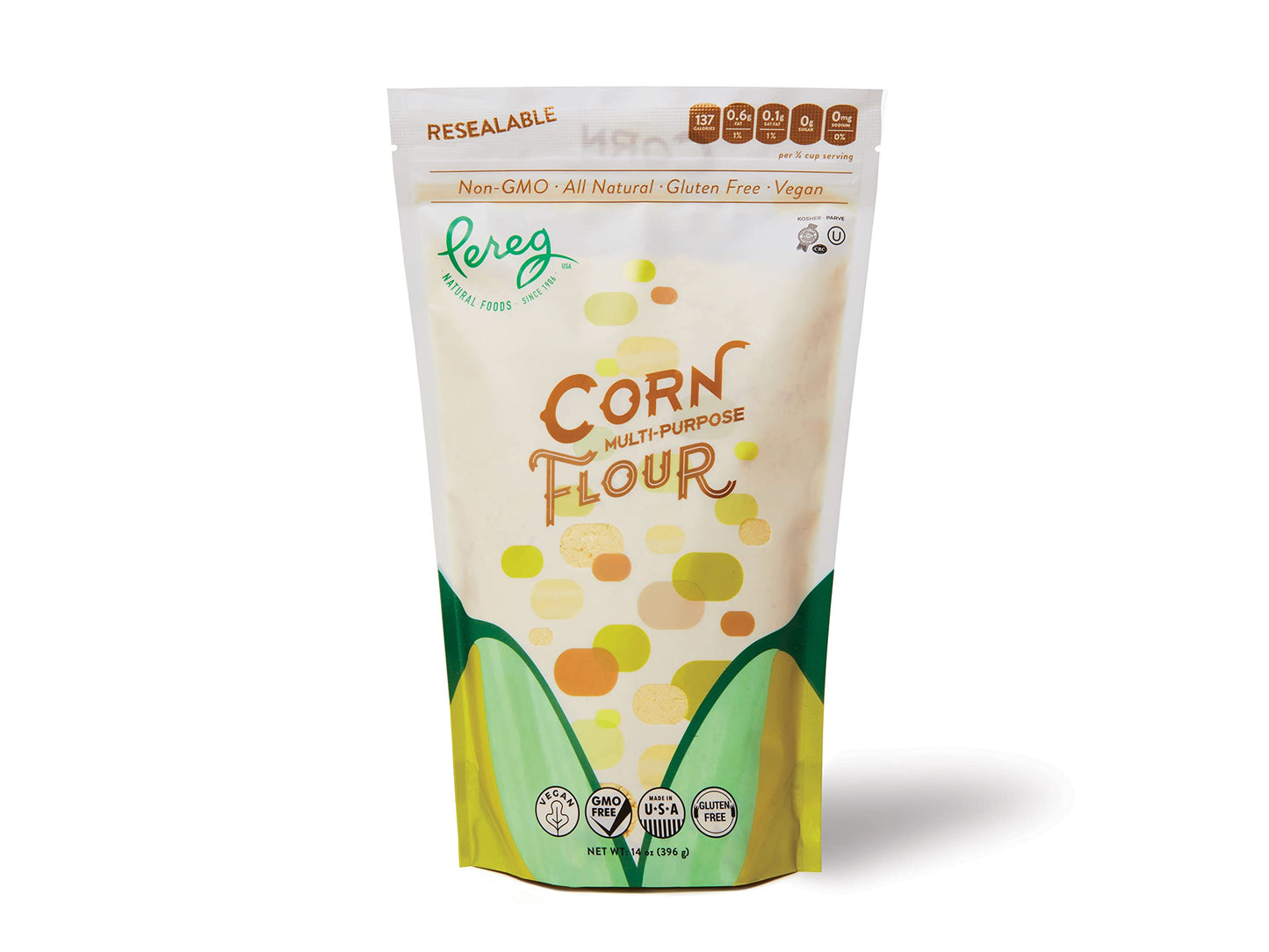 Yellow Corn Flour (14 oz) - Vegan, Non-GMO, Made In USA, Gluten-Free - Cornflour for Mexican Dishes, Bread, Muffins, Cakes, Tortillas, Pupusas