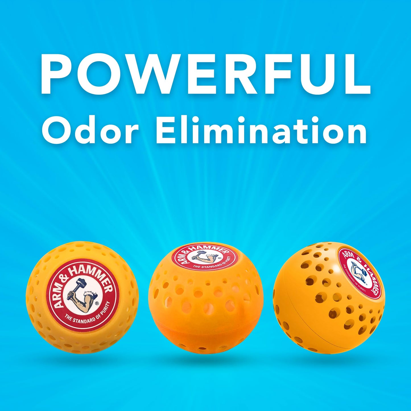 Arm & Hammer OdorBusterz® Odor Eliminator Balls, Clean Burst, 10 Count - Baking Soda Odor Control for Closets, Drawers, Hampers & Small Spaces