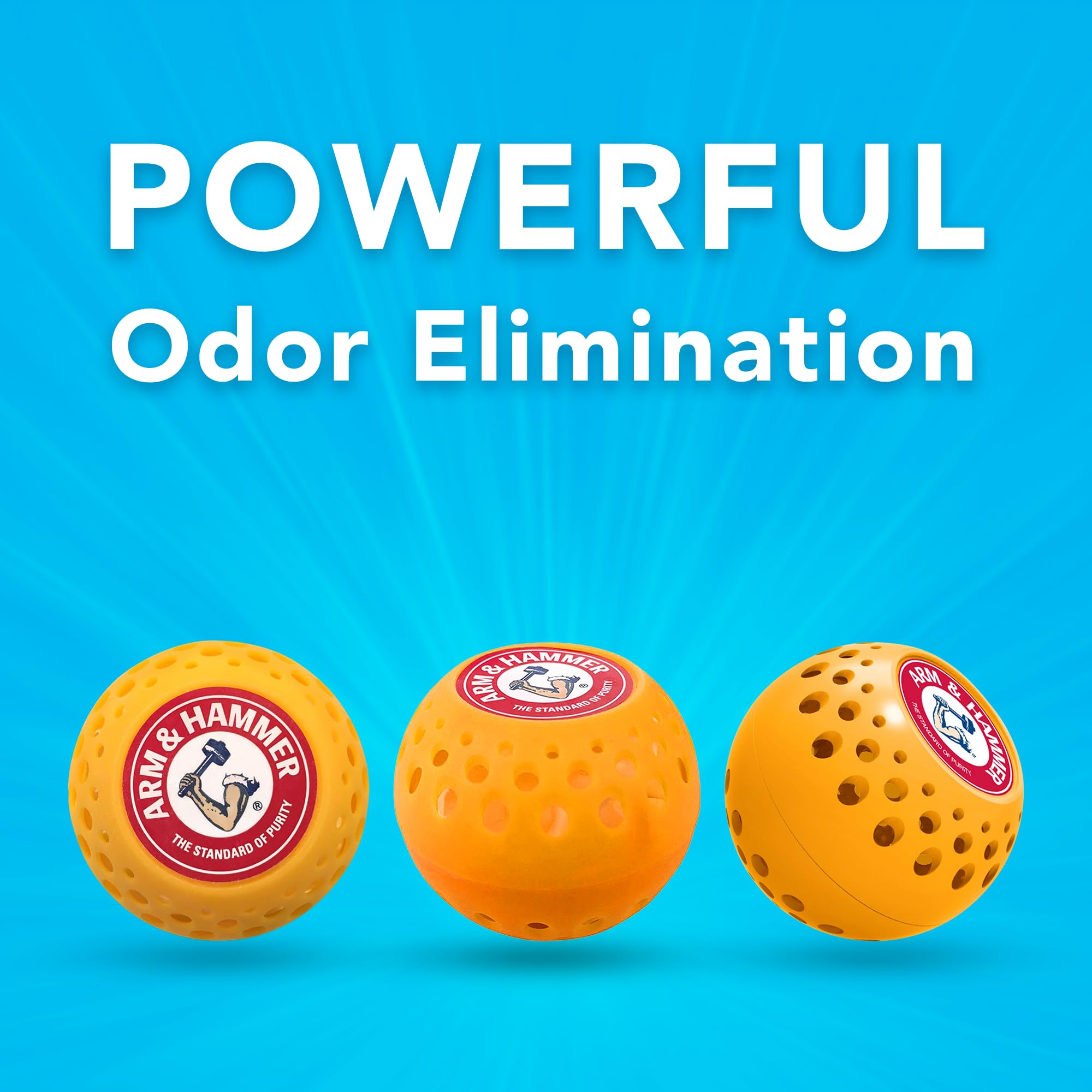 Arm & Hammer OdorBusterz® Odor Eliminator Balls, Clean Burst, 10 Count - Baking Soda Odor Control for Closets, Drawers, Hampers & Small Spaces