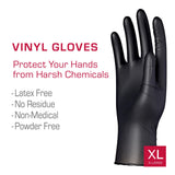 Red by Kiss 8Pcs Black Vinyl Gloves, Disposable, Latex Free, Powder Free, Multi-functional Gloves, Cleaning Service Gloves (Small)