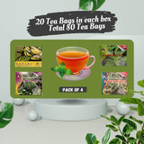 Pack of 4 Organic Philippine Teas - Lagundi Tea - Banaba Tea - Sambong Tea - Guyabano Tea - Total 4 Boxes - 20 Tea Bags in Each Box - Total 80 Tea