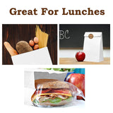 Paper Lunch Bags 100 Count Large White Lunch Bags Sacks Kraft White Paper 8LB Strong for Small Business