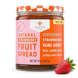 Nate's Honey Fruit Spread, All-Natural Strawberry - Made with Real Strawberries & No Refined Sugar - Sweetened with 100% Pure Honey - 10 oz Jar