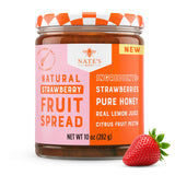 Nate's Honey Fruit Spread, All-Natural Strawberry - Made with Real Strawberries & No Refined Sugar - Sweetened with 100% Pure Honey - 10 oz Jar