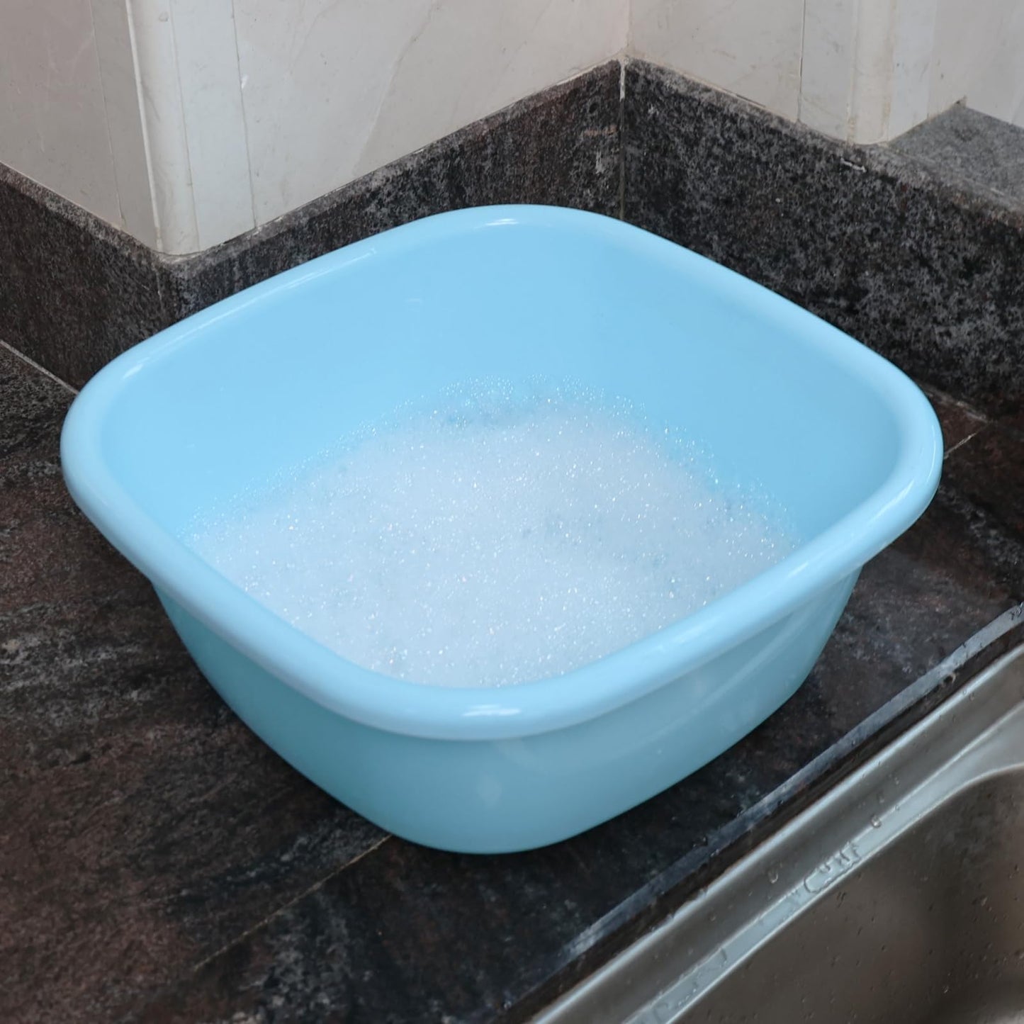 Waikhomes 8 Quart Plastic Dishes Basin, Small Dish Bin, 4 Packs Colored Dish Washing Basin