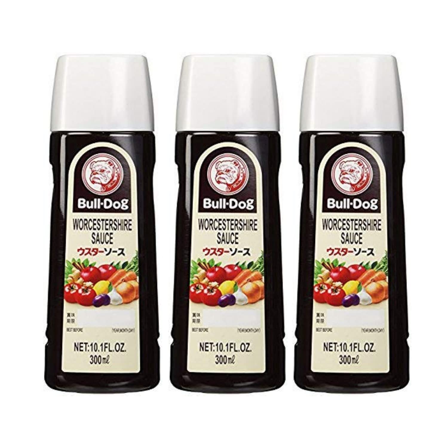 Bull-Dog Sauce, 10.1 Fl Oz Each, Assort 3 kinds (Tonkatsu, Worcestershire, Semi-Sweeet) (Worcestershire (Pack of 3))