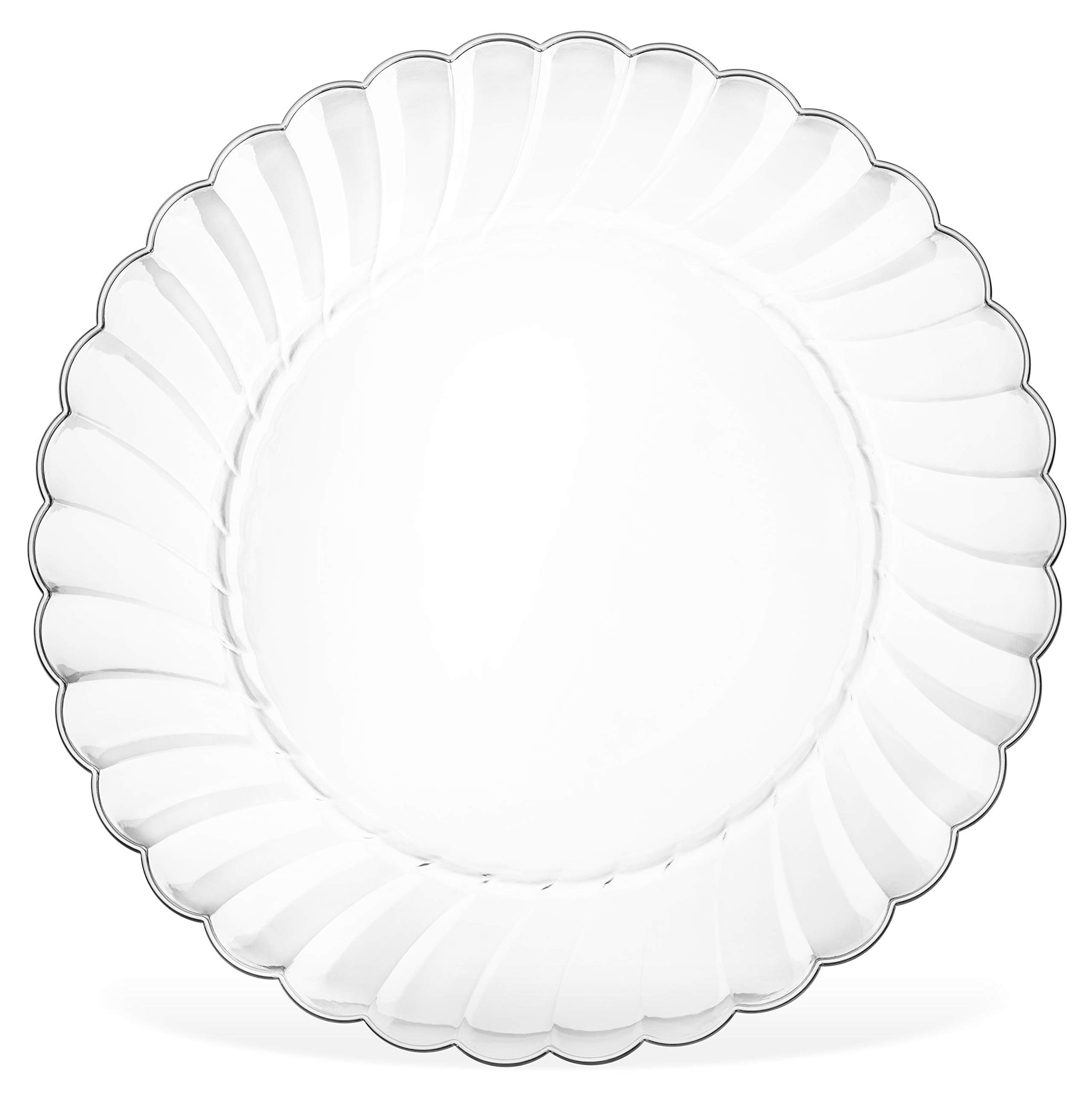 Oasis Creations Premium Hard Plastic Plate Set 50 x 6” Clear Round Plates - Washable & Reusable - Party Supplies For Birthdays, Celebrations, Buffets