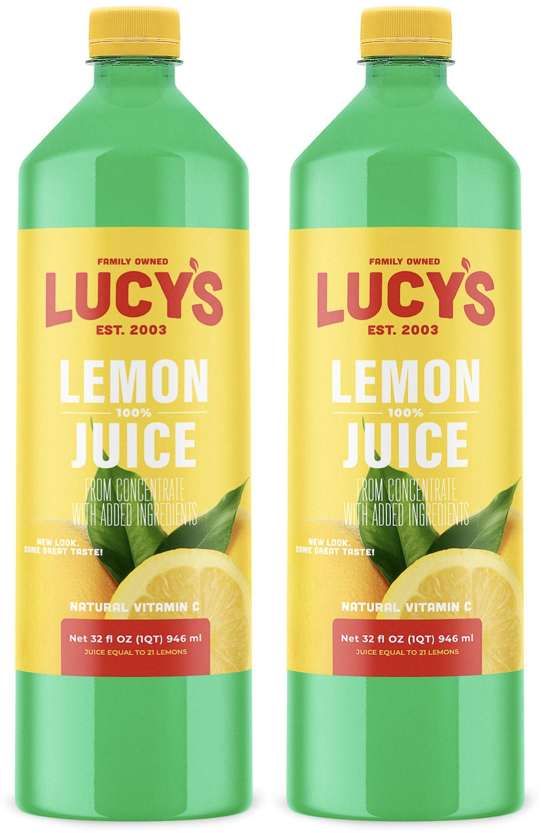Lucy's Family Owned - 100% Lemon Juice 32oz. Bottle (2 PACK)