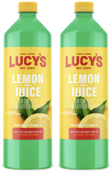 Lucy's Family Owned - 100% Lemon Juice 32oz. Bottle (2 PACK)