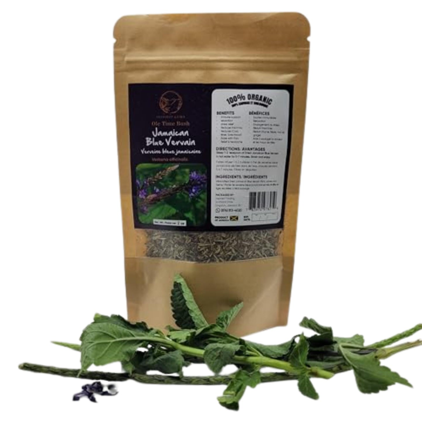 100% Jamaican Blue Vervain organic tea-2Pack-.handpicked in Jamaica- Blue Vervain herb, Jamaica Bush tea, Jamaican Herbs