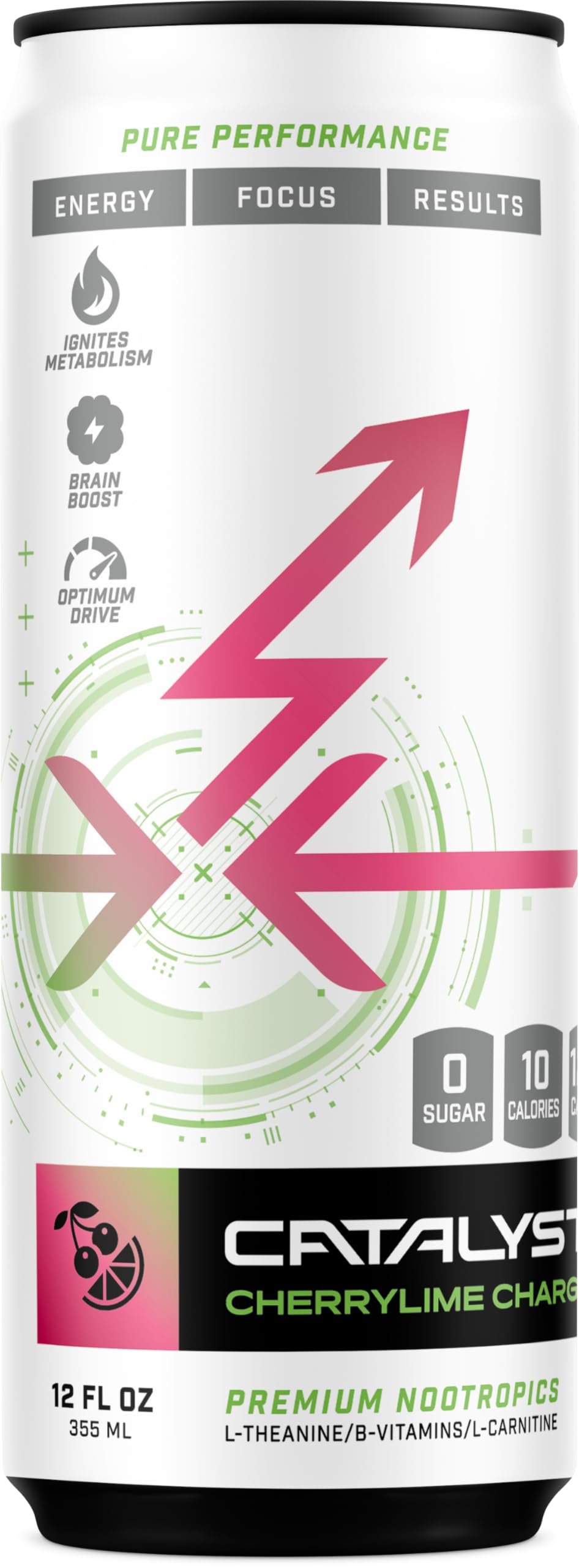 CATALYST | Cherrylime Charge Energy Drink, 12 FL OZ, 12 Pack