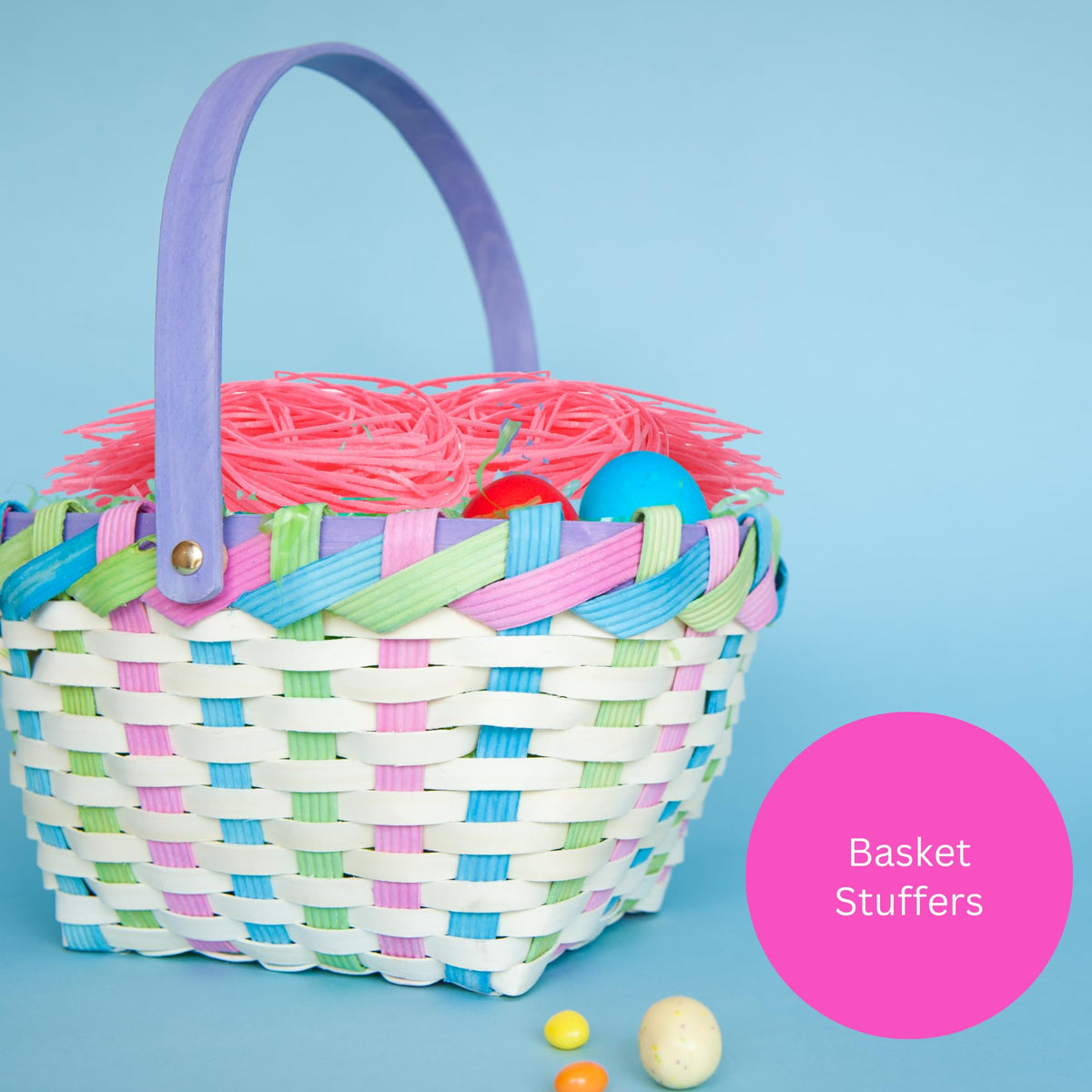 Sweetzo Pink Edible Easter Grass, Strawberry Flavored Cake and Cupcake Toppers, Basket Stuffers, Pack of 3