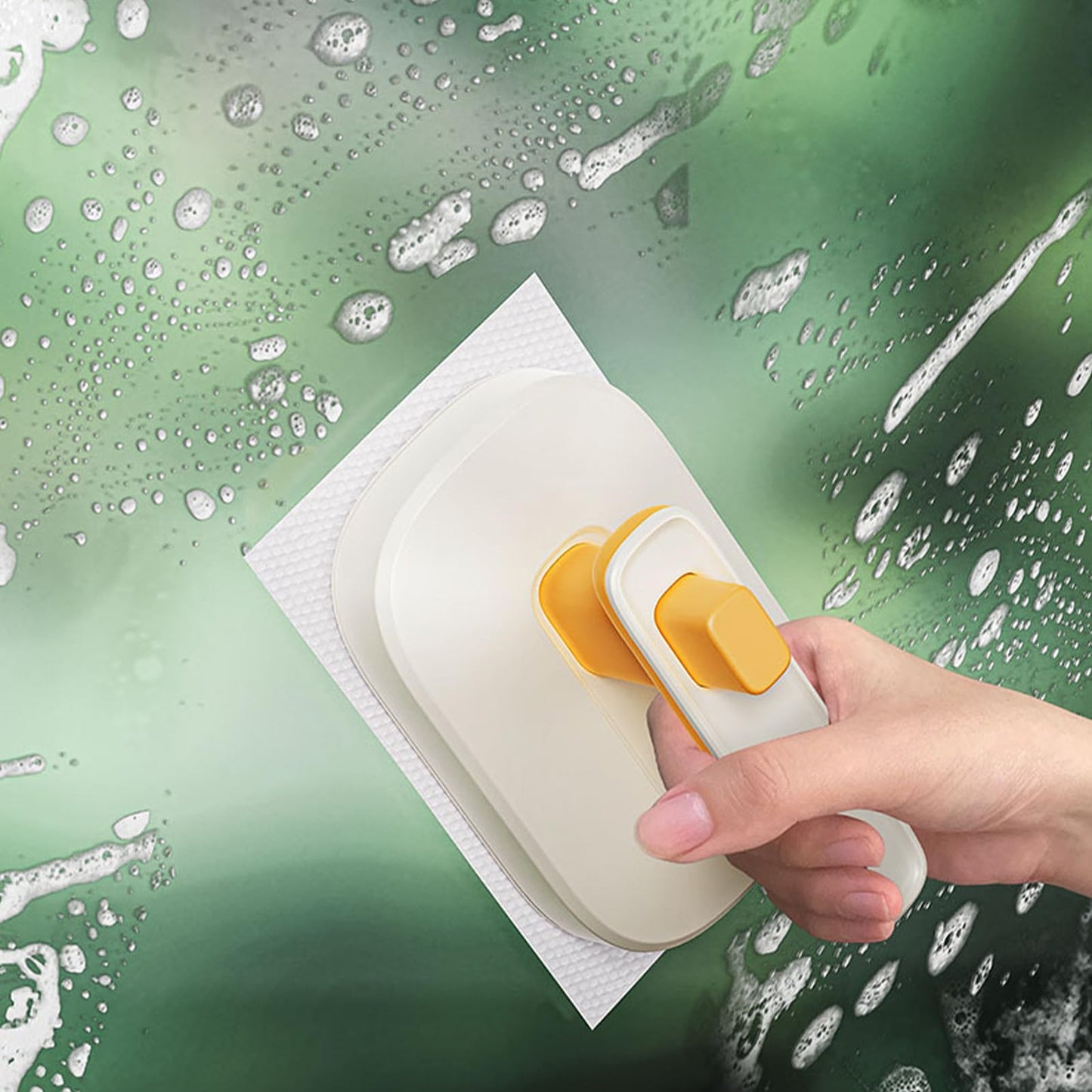 awakentti Cleaning Bush, Wiping Brush with Wipes, Ergonomic Scouring Grease Brush and Rags for Shower, Bathroom, Carpet, Kitchen and Bathtub Scrubber