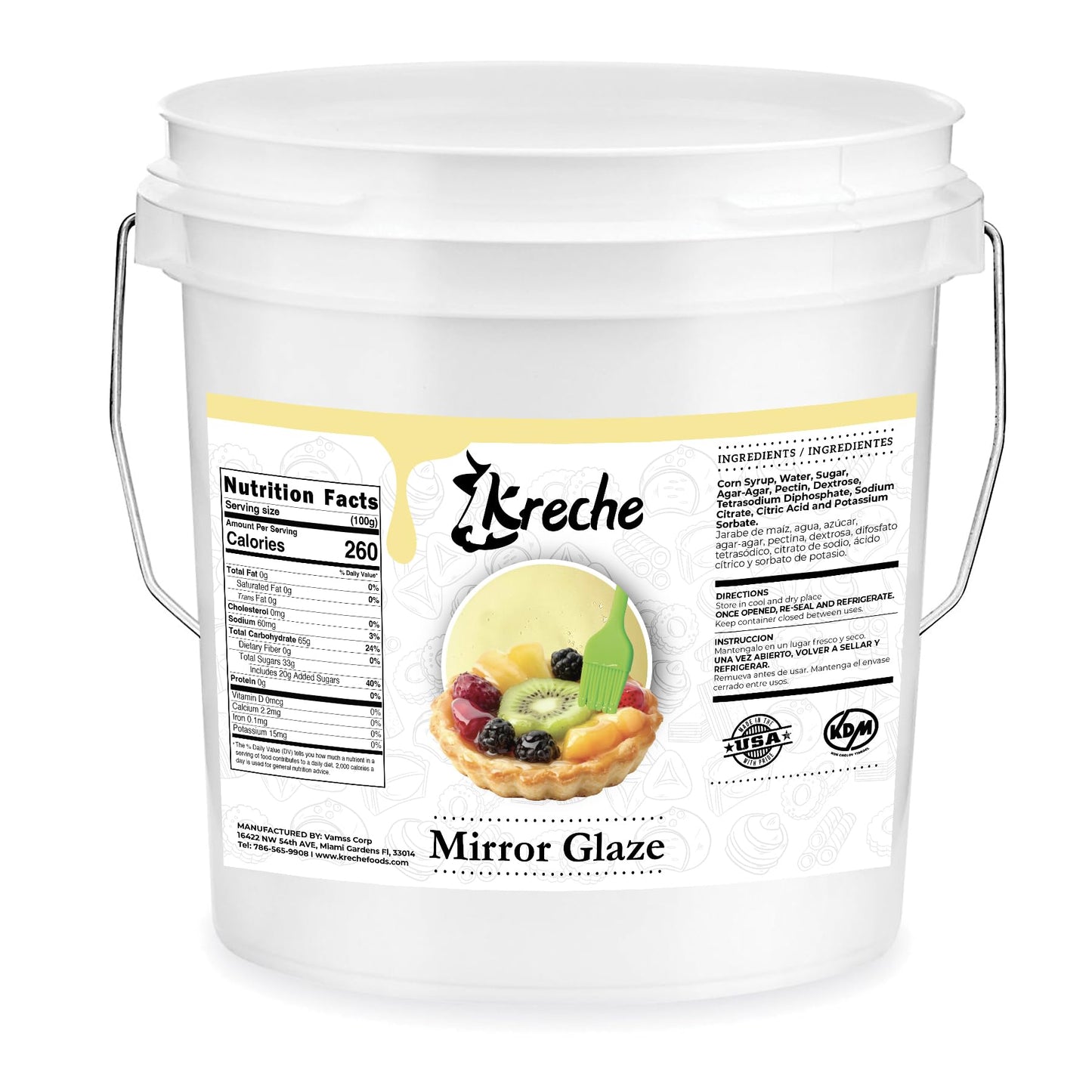 Kreche Mirror Glaze Confectionery Coating, 20- Pound Pail