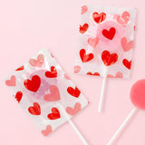 Valentine Red & Pink Heart Printed Lollipops - (Pack of 57) - Ideal for Valentine's Day Parties, Party Favors, Classroom Treats & Gift Bags