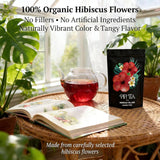 Pipi Hibiscus Tea,Pipi Tea Hibiscus Tea Bags Organic,100% Natural Organic Hibiscus Tea Bags,Natural Sweet & Sour Flavor,Caffeine-Free,30 Bags