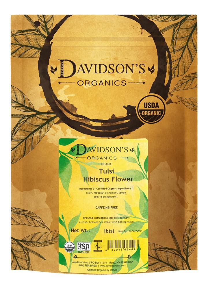 Davidson's Tea, Tulsi Hibiscus Flower, 16-Ounce Bag