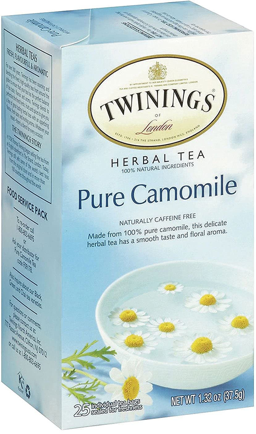 Twinings of London Pure Camomile Herbal Tea Bags, 25 Count