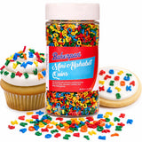 Bakerpan Quins Alphabet Sprinkles for Cake Decorating - 6.1 Ounces - ABC Edible Confetti Sprinkles for Cupcakes, Ice Cream, Cookies, Cakes