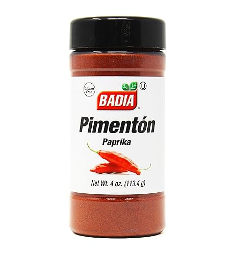 Badia Paprika, 4 oz - Mild Sweet Flavor for Cooking Rice, Seafood, Stews, Garnishing, Grilling & Seasoning