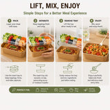 HanBytonan 25 Pack 25oz Food Containers with Trays and Lids, Disposable Brown Paper Bowls