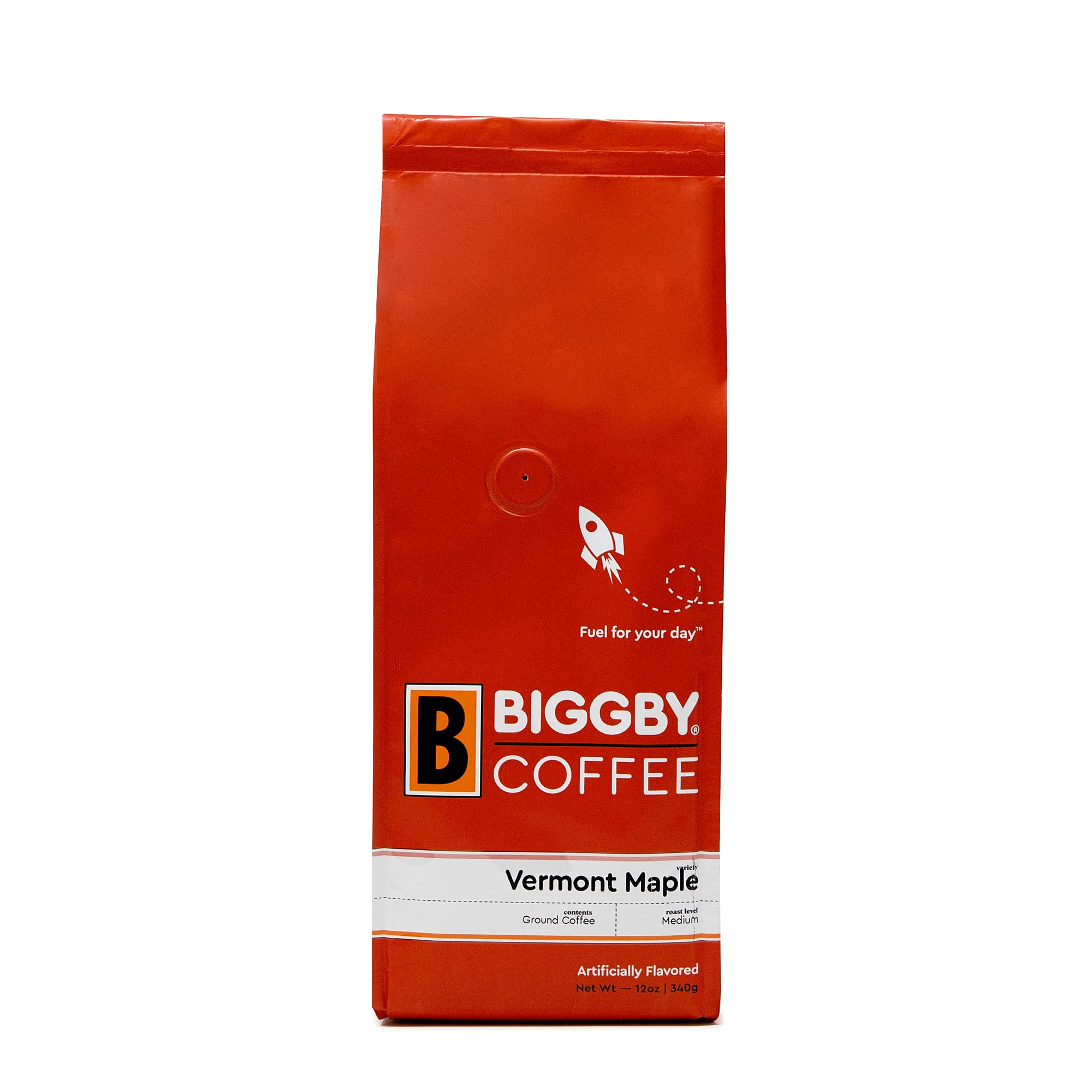 BIGGBY Vermont Maple Flavored Ground Coffee, 12 oz Bag, Medium Roasted