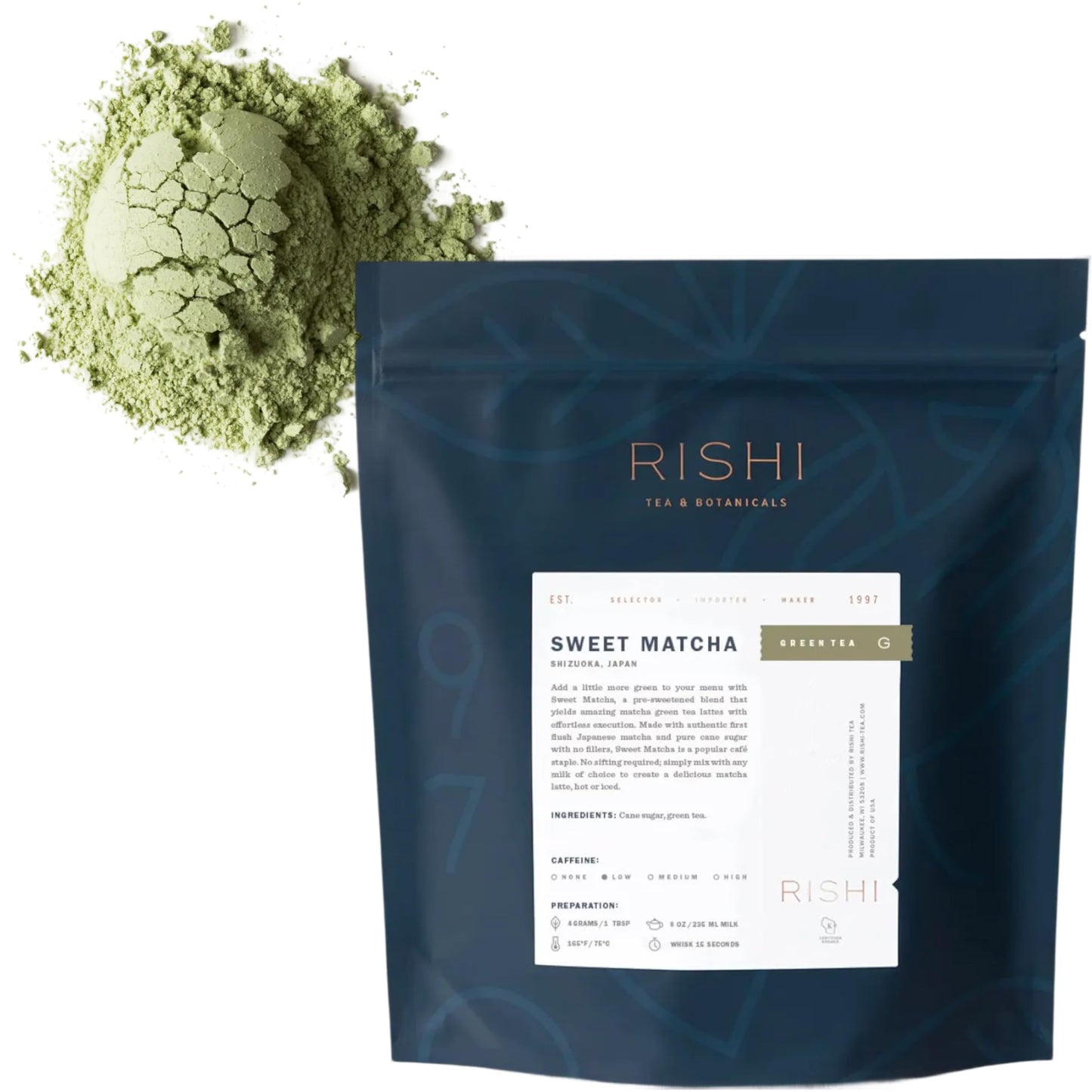 Rishi Tea Sweet Matcha - Organic Japanese Sweetened Green Tea Powder for Cafe-Quality Matcha Drinks, Hot or Iced - 35.2 Ounces, 250+ Servings