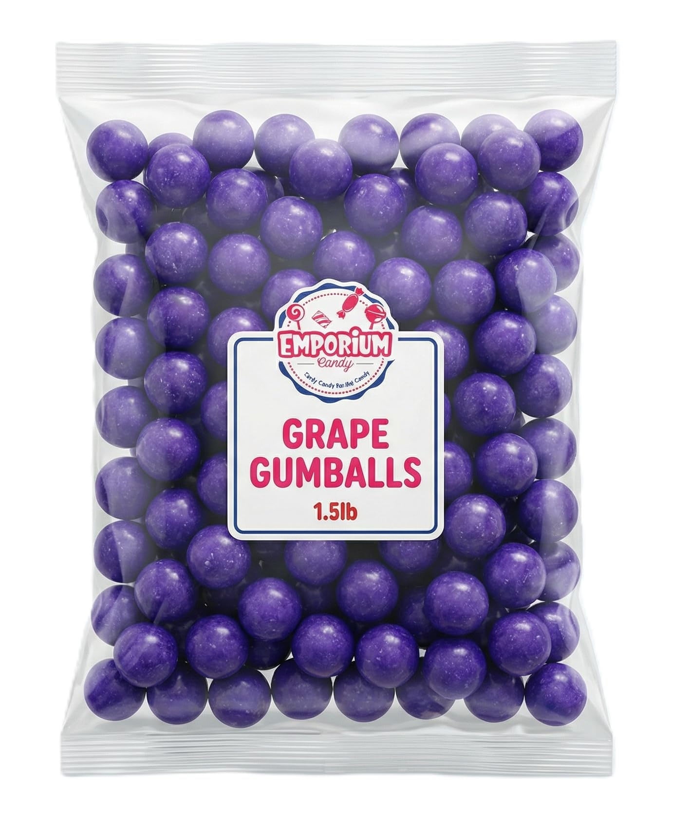 Grape Gumballs 1.5 lb Bag - Purple Bubble Gum Balls, Sweet Fruity Flavor - Bulk for Candy Buffets, Vending Machines, Parties & Snacking
