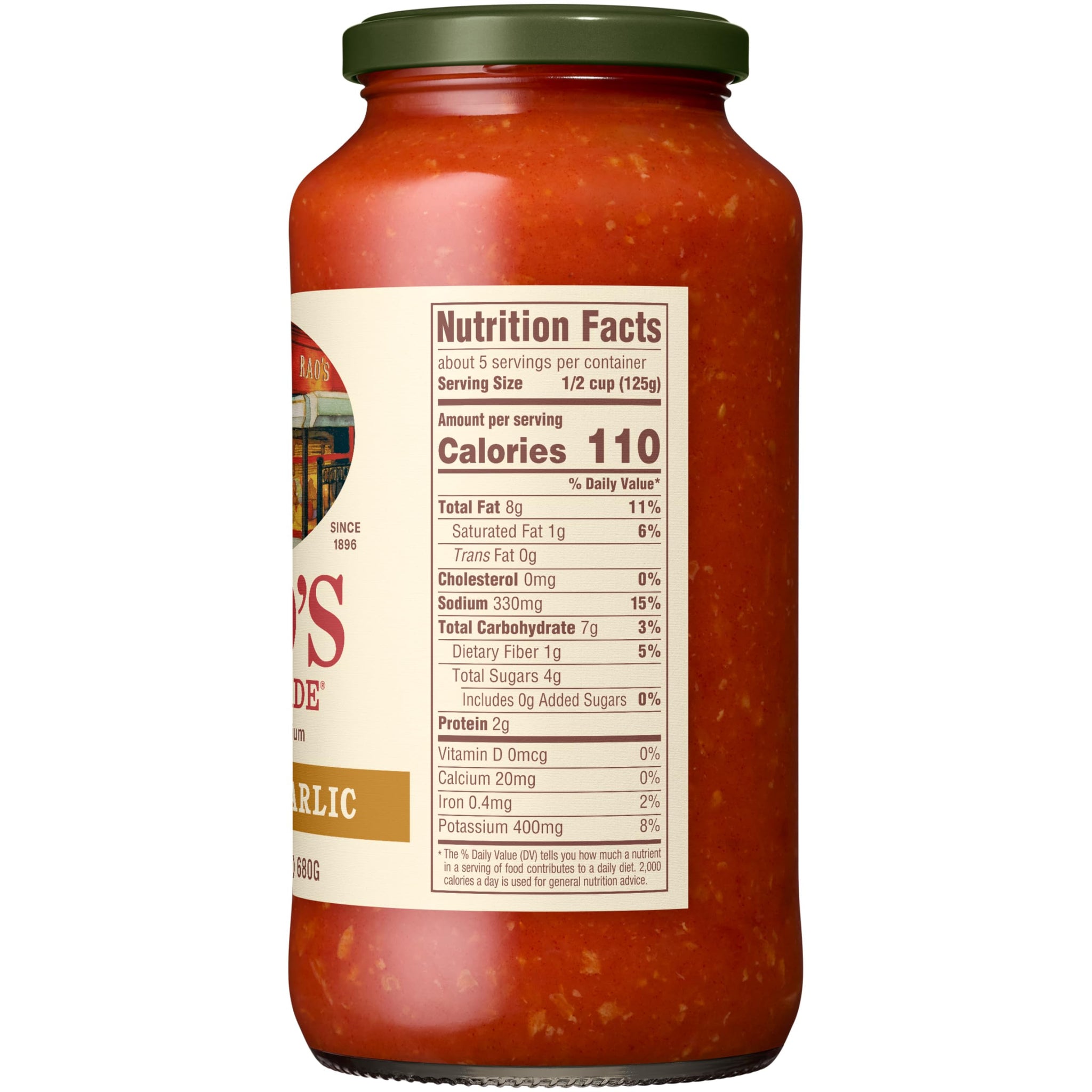 Rao's Homemade Tomato Sauce | Roasted Garlic | 24 oz | Versatile Pasta Sauce | Carb Conscious, Keto Friendly | All Natural, Premium Quality | Made