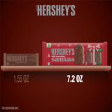 HERSHEY'S Chocolate Bar, Milk Chocolate Candy Bar Individually Wrapped in Santa Holiday Packaging, 1.2 Ounce, 6 Count Package