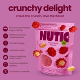 Nutic French Burnt Peanuts Candy - 1 Lb - Crunchy, Sweet Candied Coating with Roasted Peanut Center - Festive Red Holiday Snacks in Bulk for Christmas