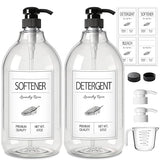 GMISUN Laundry Detergent Dispenser, 2 Pack Liquid Laundry Soap Dispenser, 64oz Storage Container for Farmhouse Laundry Room Decor, Liquid Bottle