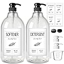 GMISUN Laundry Detergent Dispenser, 2 Pack Liquid Laundry Soap Dispenser, 64oz Storage Container for Farmhouse Laundry Room Decor, Liquid Bottle
