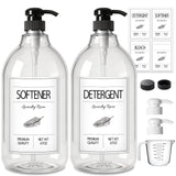 GMISUN Laundry Detergent Dispenser, 2 Pack Liquid Laundry Soap Dispenser, 64oz Storage Container for Farmhouse Laundry Room Decor, Liquid Bottle