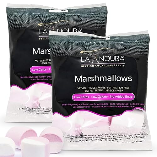 La Nouba Sugar Free Marshmallows, Keto Friendly, Zero Sugar, Low Carb, Perfect for Smores, Hot Chocolate & Baking, Gluten Free, Fat Free, 2 Pack (2.7