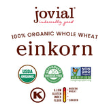 Jovial Einkorn 100% Organic Whole Grain Spaghetti - Einkorn Pasta, High Protein, Non-GMO, USDA Certified Organic, Lower Carb, Delicious Pasta Made in