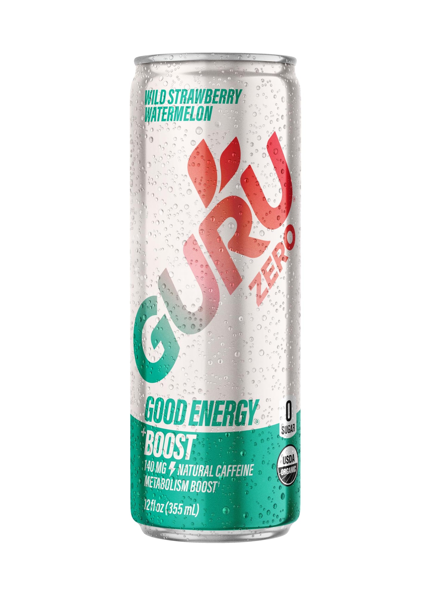 Guru Organic Wild Strawberry Watermelon Zero Energy Drink, 12 FZ