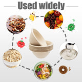 100 Pack 8oz Compostable Paper Bowls,Heavy-Duty Disposable Natural Bagasse Bowls,Biodegradable Soup Bowls,Eco-Friendly,Heat Resistant,for Ice