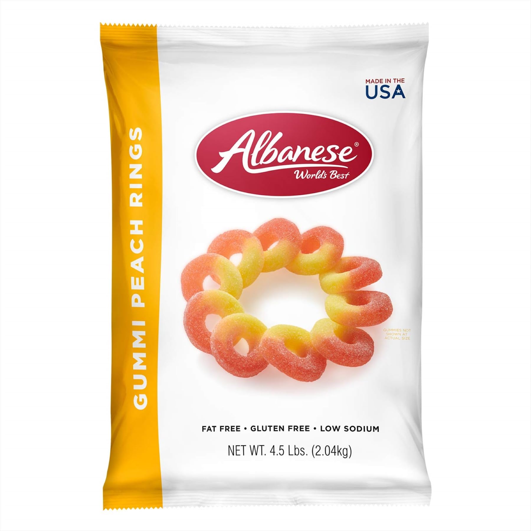 Albanese Candy, Gummi Peach Rings, 4.5-pound Bag