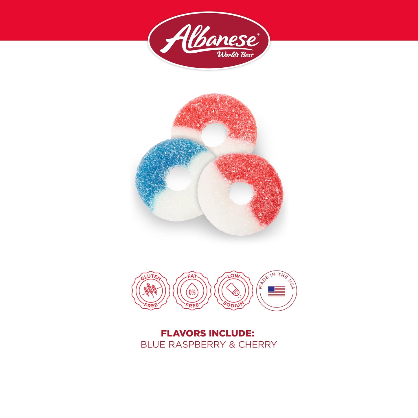 Albanese Candy, Gummi Freedom Rings, 4.5-pound Bag