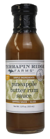 Terrapin Ridge Farms Pineapple Butter Rum Sauce - Dessert Topping and Glaze - 12 oz. Bottle