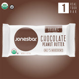 JONESBAR USDA Organic Fruit & Nut Bar, Non-GMO, Kosher, Vegan, Gluten Free, Simple Snack (Chocolate Peanut Butter, 1 Bar (Pack of 1))