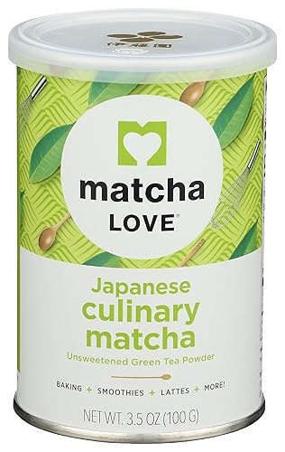 Matcha Love Culinary Matcha 3.5 Ounce Finely Milled Green Tea Leaves, Japanese Style Matcha Powder