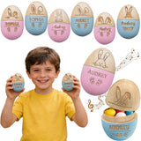 Personalized Wooden Easter Egg 2026 Engraved with Name, Custom Easter Eggs for Kids & Toddlers, Unique Easter Basket Decoration Gifts