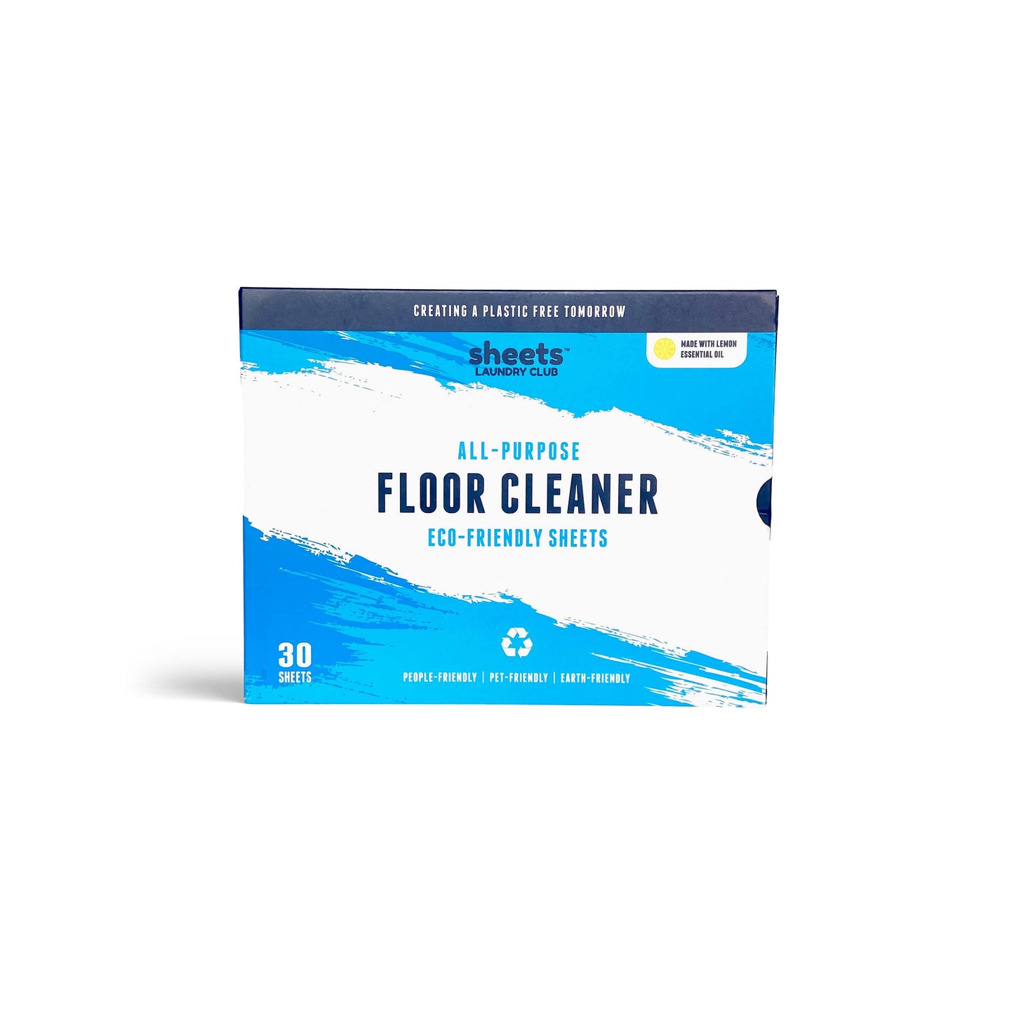 Sheets Laundry Club Liquidless Dissolvable Floor Cleaner Solution Sheets, 30 Pack - Lemon - Plant-Based Cleaning Agents with Biodegradable Ingredients