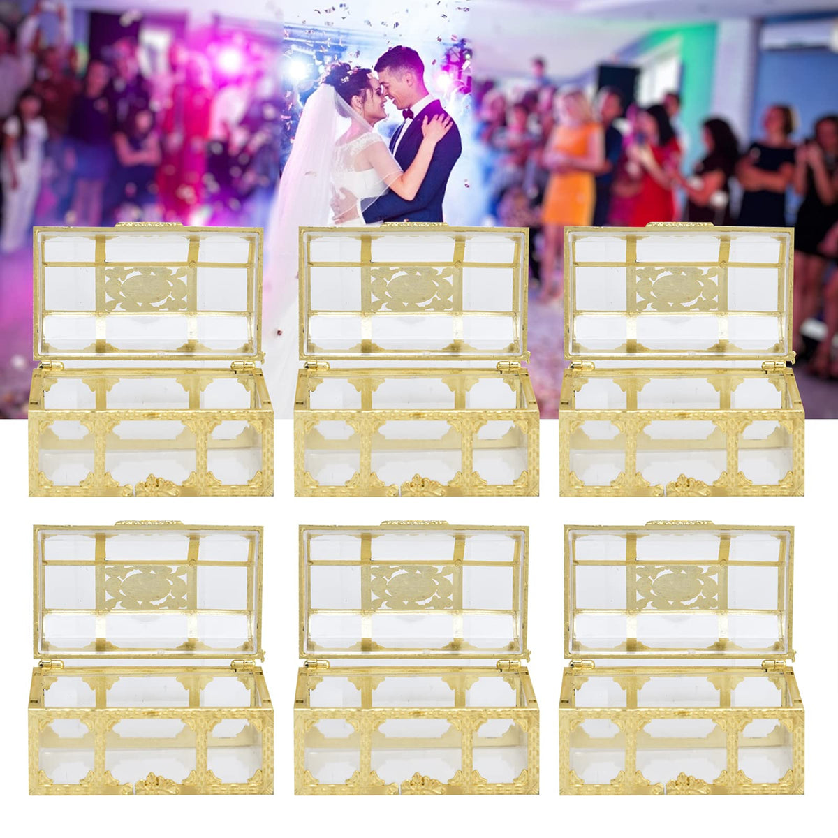 QANYEGN 12PCS Hollow Out Candy Box, Chocolate Gift Treat Boxes, Wedding Container Case for Wedding, Parties Use(Small-ld)