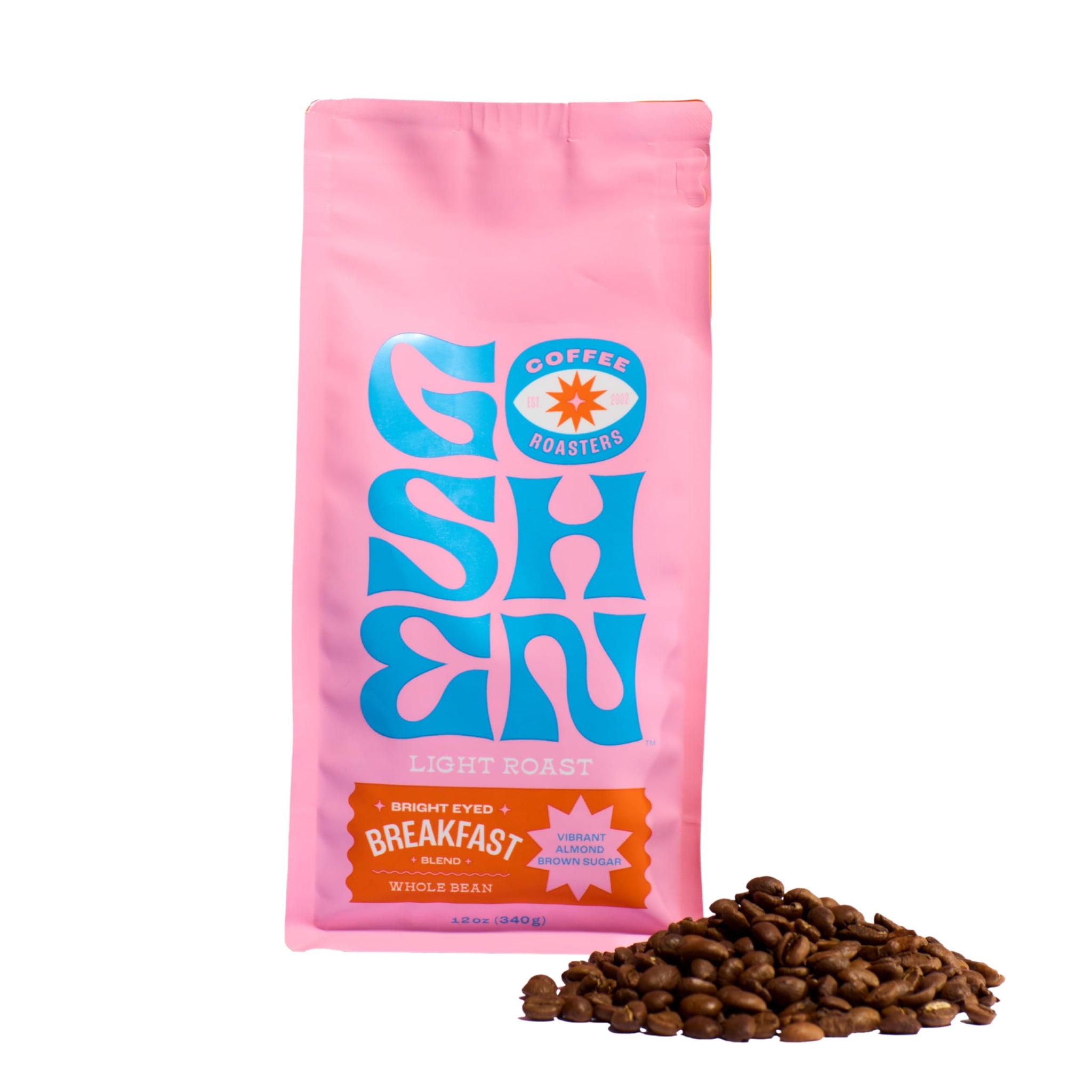 Goshen Coffee Roasters Whole Bean Bright Eyed Breakfast Blend | Light Roast, Brewed or Espresso | Award-Winning - Natural and Washed | Vibrant