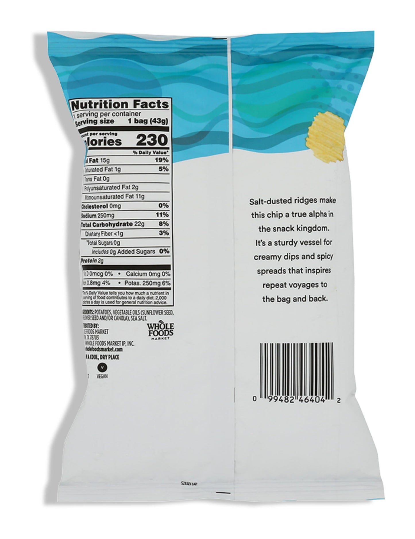365 by Whole Foods Market, Rippled Sea Salt Potato Chips, 1.5 Ounce
